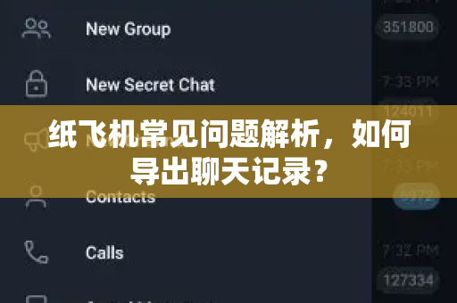 纸飞机常见问题解析，如何导出聊天记录？