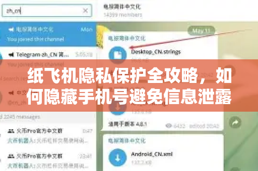 纸飞机隐私保护全攻略，如何隐藏手机号避免信息泄露