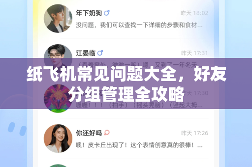纸飞机常见问题大全，好友分组管理全攻略