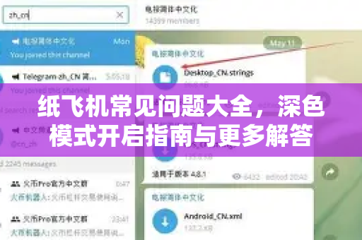 纸飞机常见问题大全，深色模式开启指南与更多解答