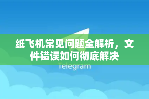 纸飞机常见问题全解析，文件错误如何彻底解决