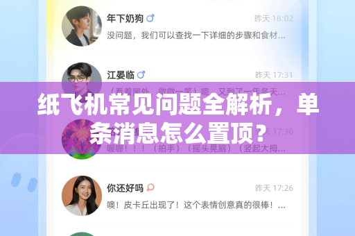 纸飞机常见问题全解析，单条消息怎么置顶？