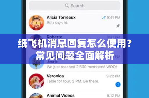 纸飞机消息回复怎么使用？常见问题全面解析
