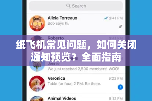 纸飞机常见问题，如何关闭通知预览？全面指南